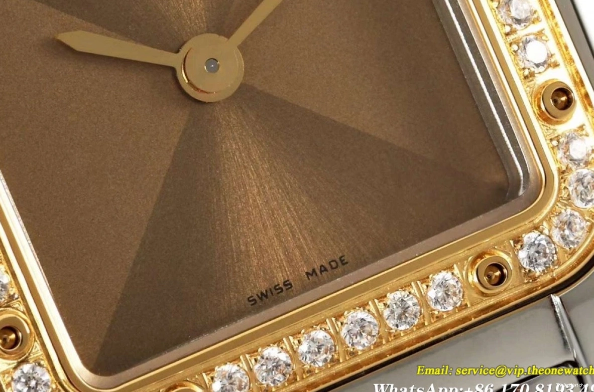 Dial YG 22mm De Ladies Dia SS Quartz Secrete Panthere AF Gold Brown 1218